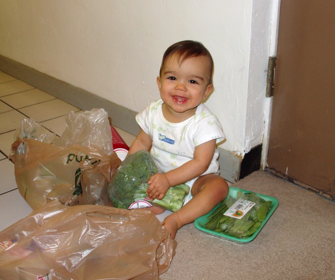 Happy Aidan and his Broccoli